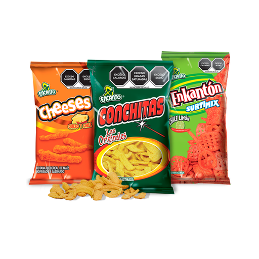 Papitas Variadas  Bolsa Individual Marca Encanto O Leo  Variedad 30/40 G 