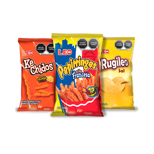 Papitas Variadas  Bolsa Individual Marca Encanto O Leo  Variedad 65 G 